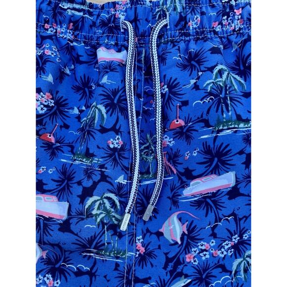 PETER MILLAR Seaside Swim Trunks w/ Koozie Men’s Blue Sz. M New Beach‎ Casual - Picture 2 of 9